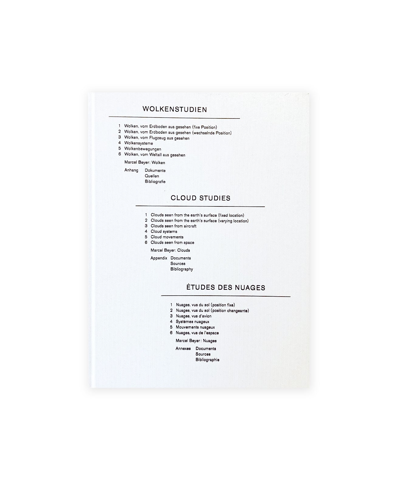 MARCEL BEYER - CLOUD STUDIES : WOLKENSTUDIEN, ETUDES DES NUAGES